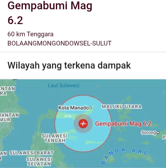 
					Update resmi BMKG Indonesia Terkait Gempa Bumi di Bolmong