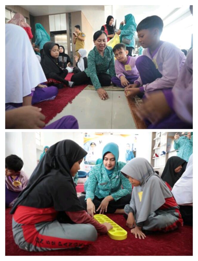 
					Begini Keseruan Ratusan Siswa SD Main Permainan Tradisional
