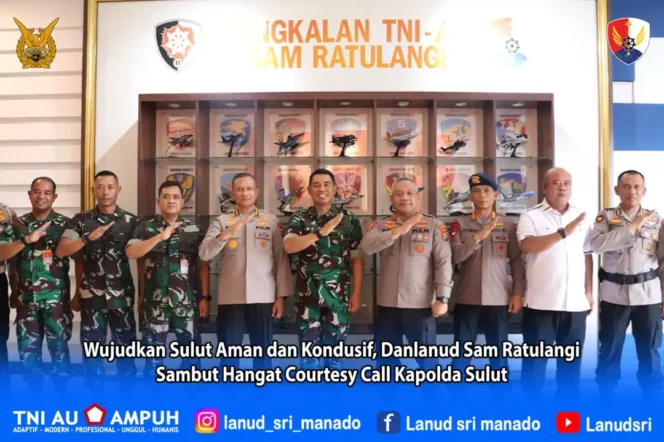 
					Wujudkan Bumi Nyiur Melambai Aman dan Kondusif, Lanudsri Koordinasi dengan Polda Sulut